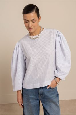 Studio Anneloes Florence stripe top,  light blue/off white