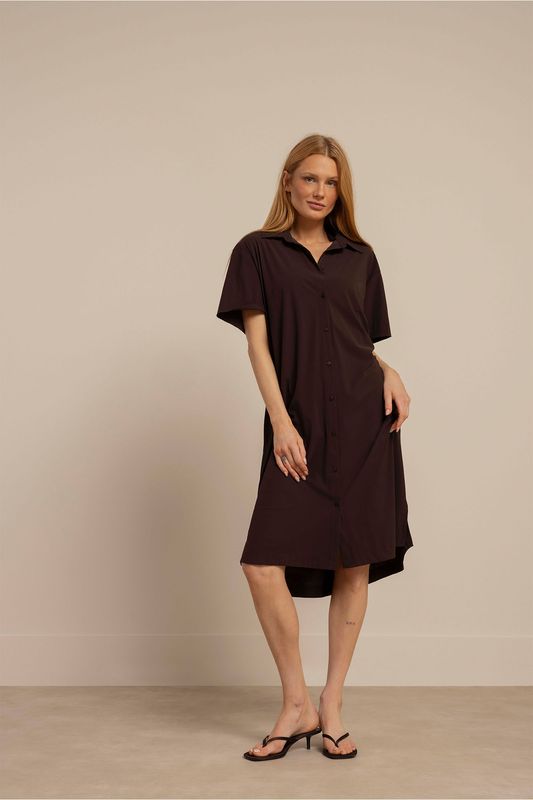 Studio Anneloes Louni blouse dress, espresso
