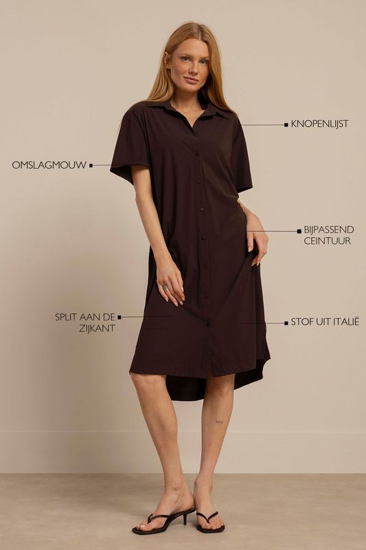 Studio Anneloes Louni blouse dress, espresso