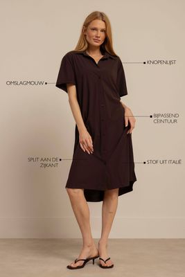 Studio Anneloes Louni blouse dress, espresso