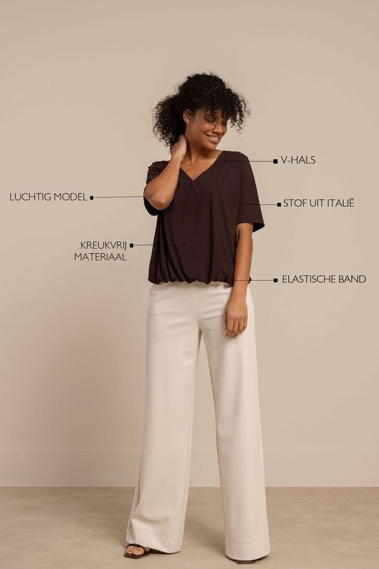 Studio Anneloes Vicky shirt, espresso
