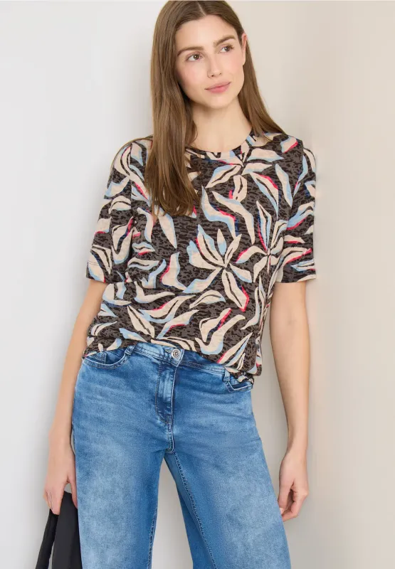 Cecil Breakaway shirt met print, macchiato brown