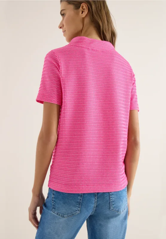 Cecil Tweekleurig Shirt beetroot pink