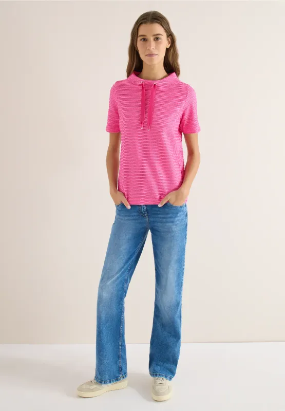 Cecil Tweekleurig Shirt beetroot pink