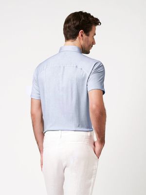 Desoto Casual Polo Kent 1/2, Light blue oxford
