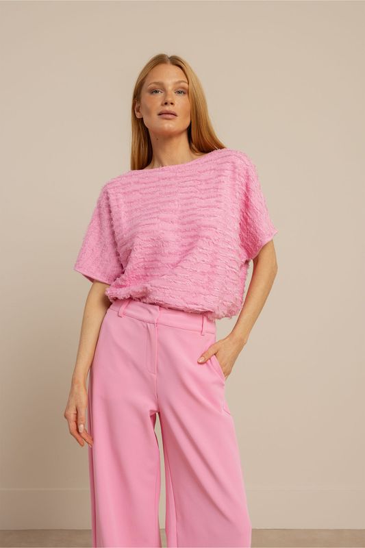 Studio Anneloes Lenti fringe, pullover pop pink