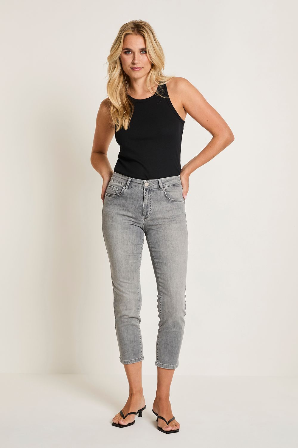 Para Mi Capri, Light Grey Denim