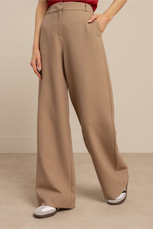 Studio Anneloes Lexie waffle trousers, latte