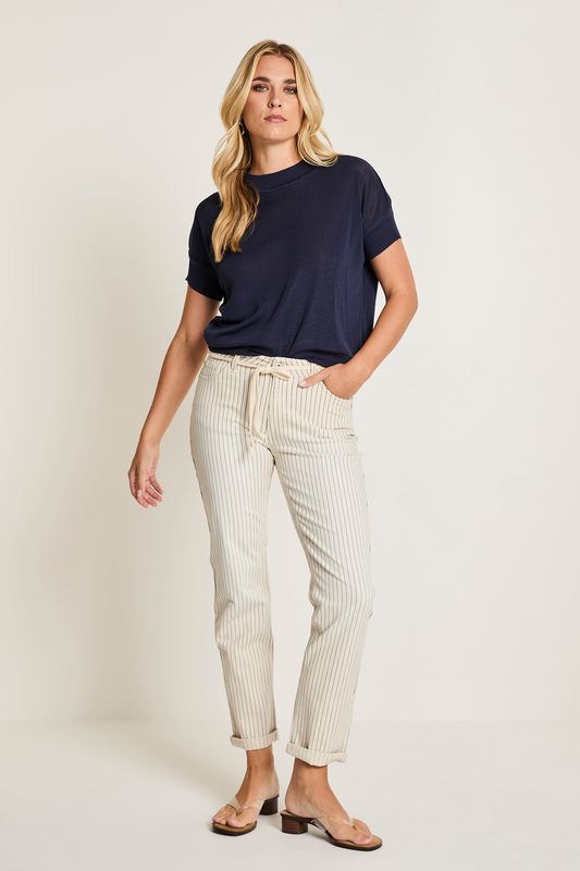 Para Mi Bobby Broek, Navy Thin stripes