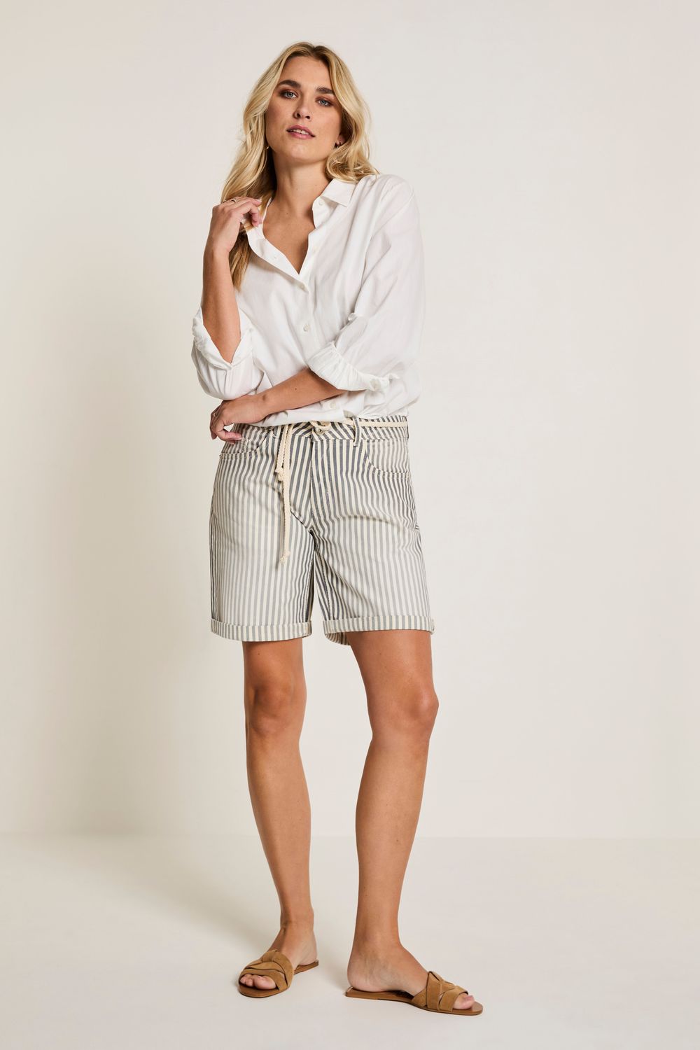 Para Mi Bobby (Short) - Summer Stripes, Navy Bold