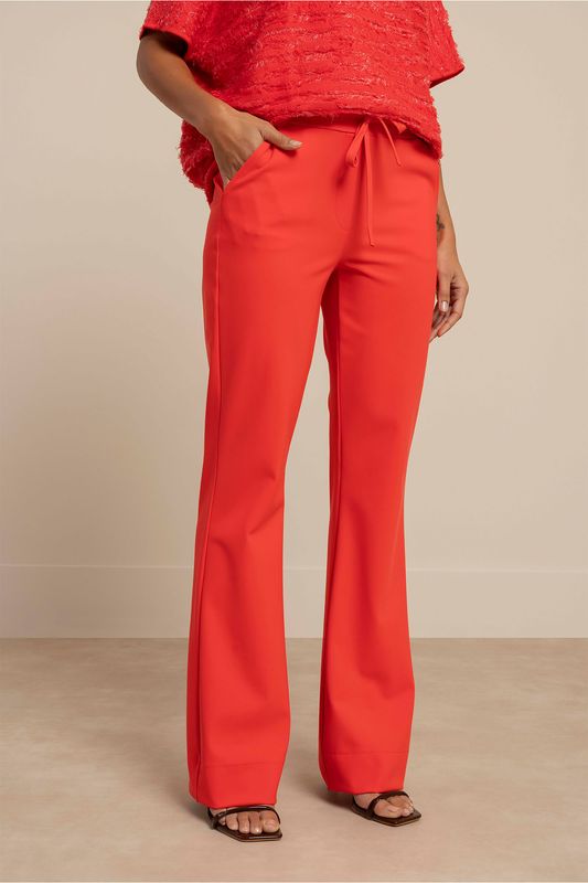 Studio Anneloes Flair bnd drawstring trousers, coral red