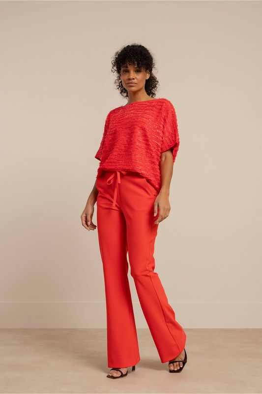 Studio Anneloes Flair bnd drawstring trousers, coral red