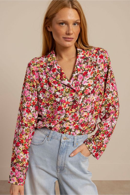 Studio Anneloes Minka flower blazer blouse, multi