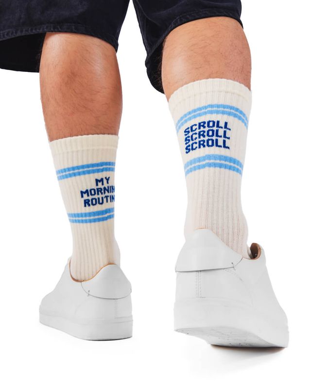 Many Mornings Sportsokken Scroll Routine, beige