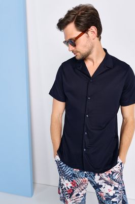 Desoto Overhemd, Solid navy Desoto Overhemd, Solid navy