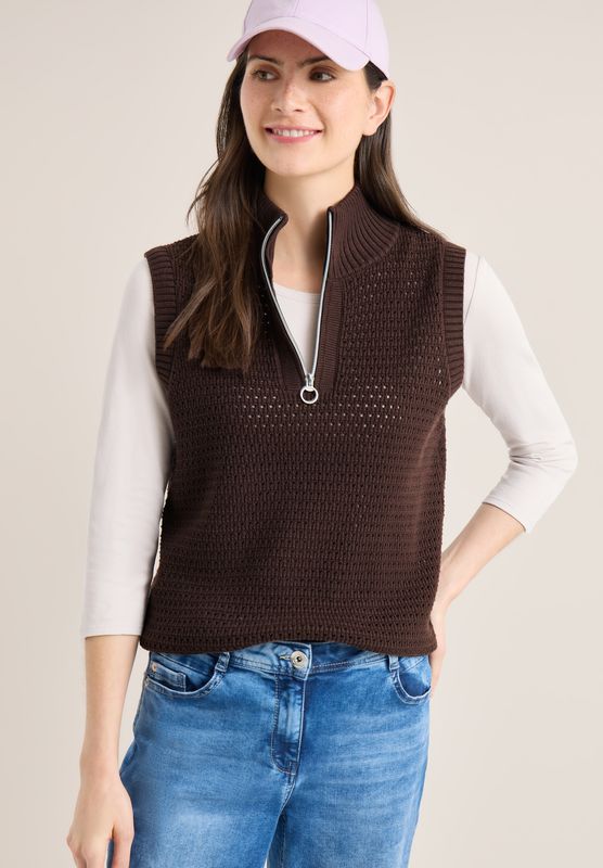 Cecil gehaakt vest, macchiato brown