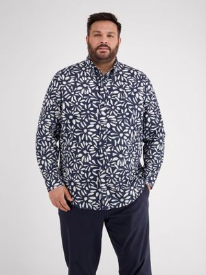 Lerros Shirt met lange mouwen en bloemenprint, Navy Print Lerros Shirt met lange mouwen en bloemenprint, Navy Print