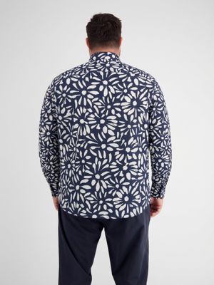Lerros Shirt met lange mouwen en bloemenprint, Navy Print