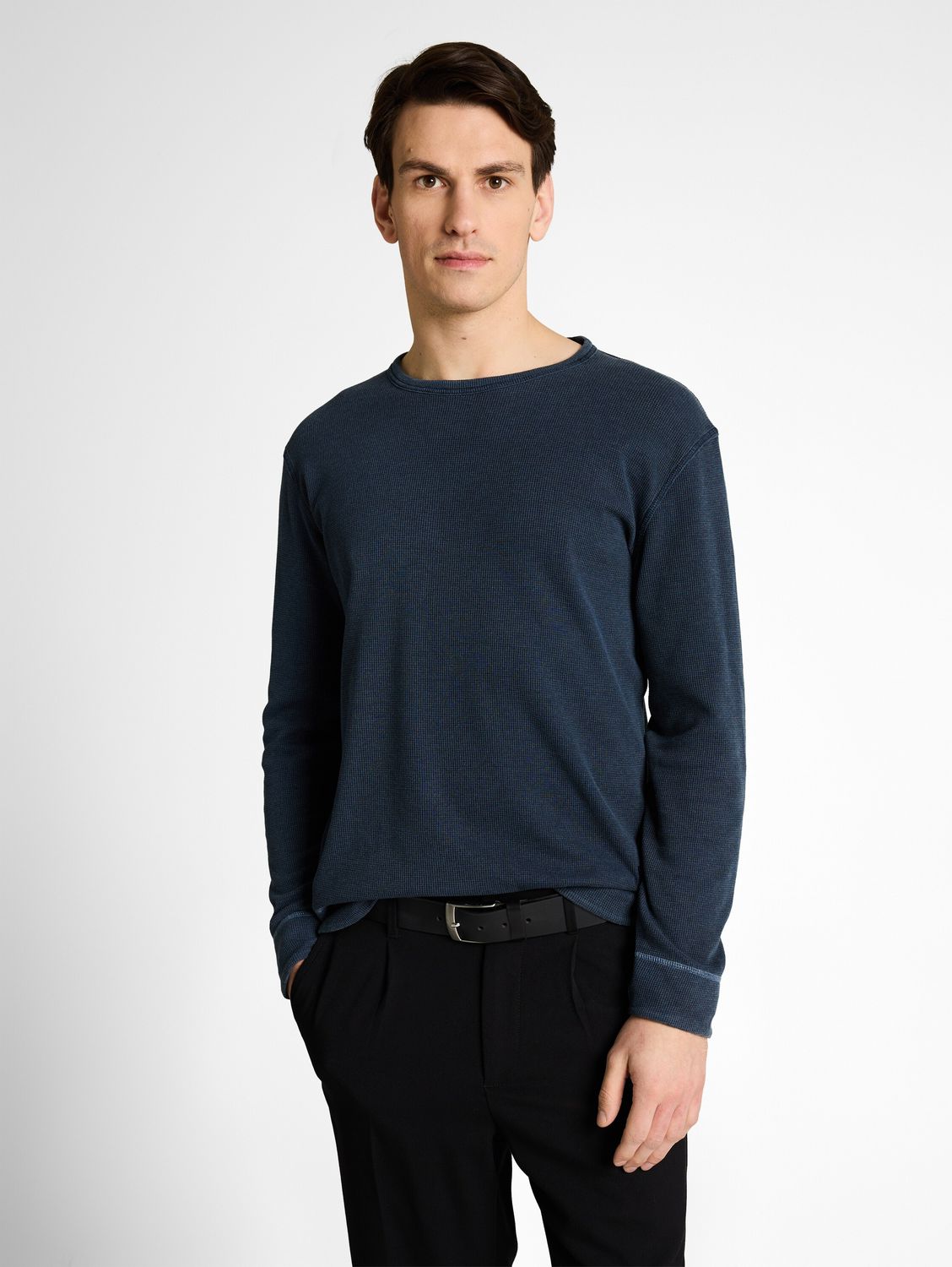 Tom Tailor soft Shirt met lange mouwen en wafelstructuur,, Sky Captain Blue Tom Tailor soft Shirt met lange mouwen en wafelstructuur,, Sky Captain Blue