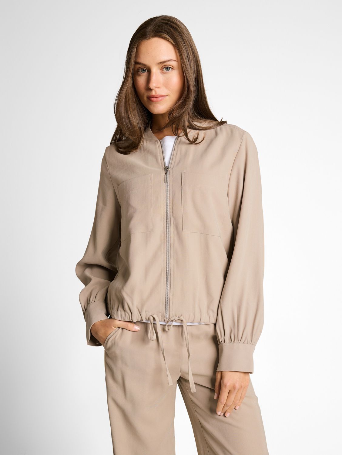 Tom Tailor Bomberjack met opgestikte borstzakken, soft taupe grey