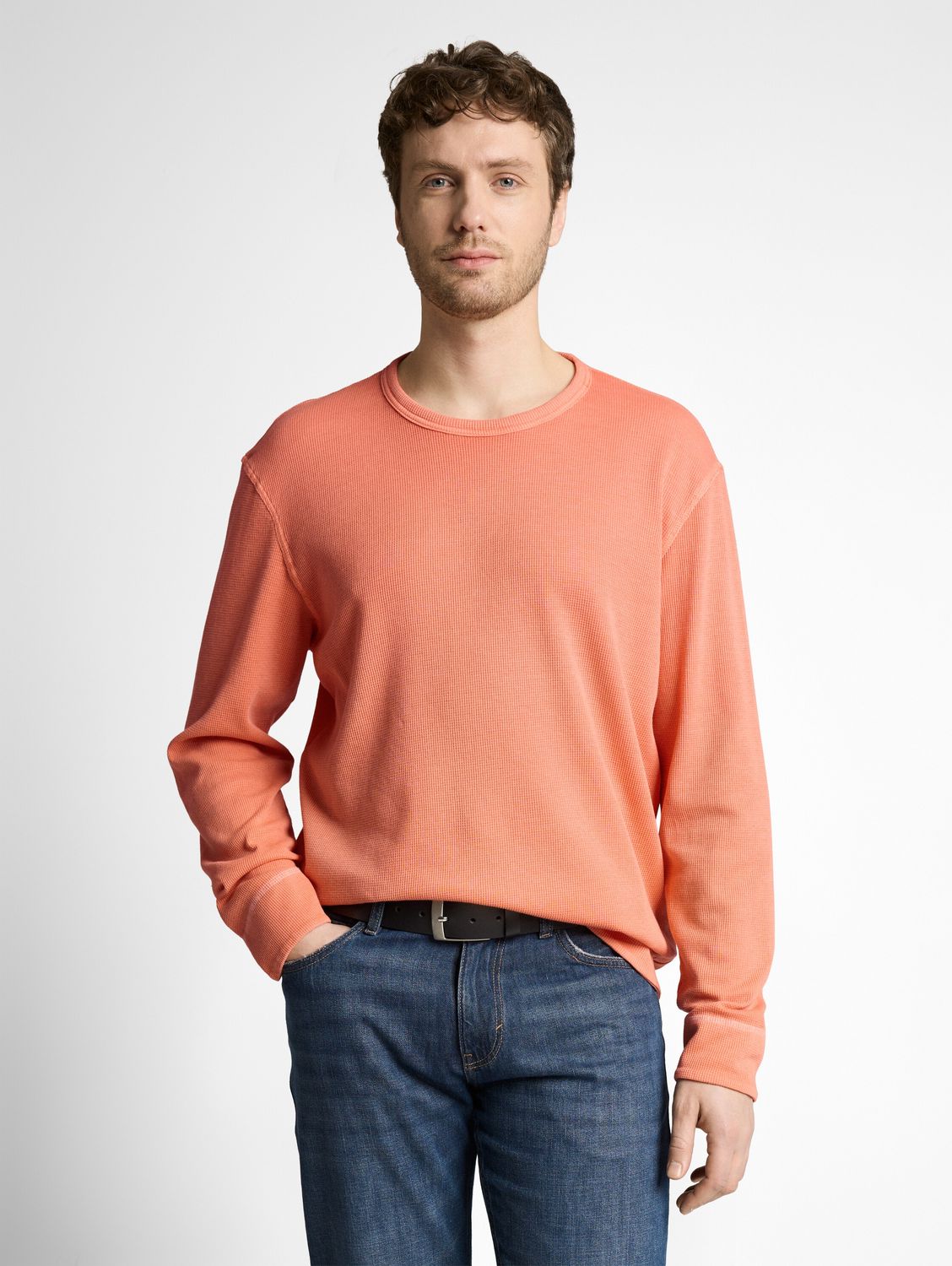 Tom Tailor soft Shirt met lange mouwen en wafelstructuur, wild coral Tom Tailor soft Shirt met lange mouwen en wafelstructuur, wild coral