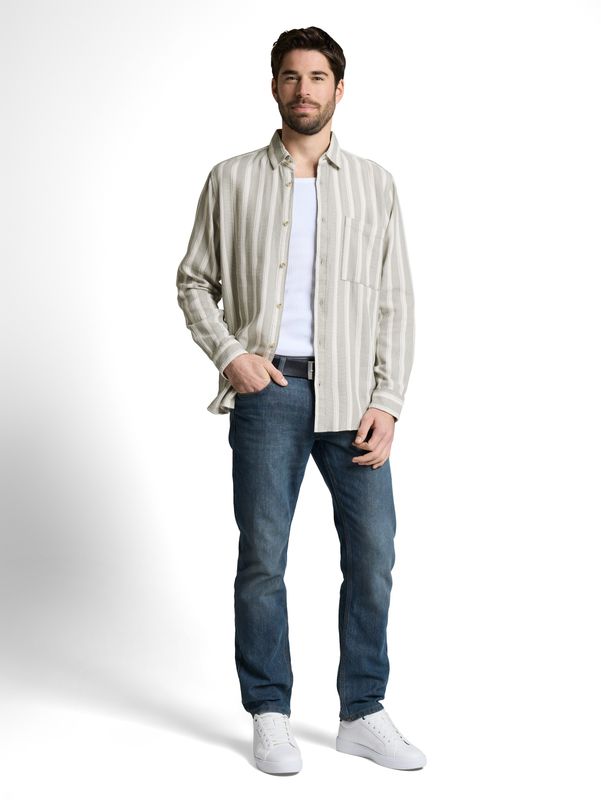 Tom Tailor Overshirt, Structured green stripe