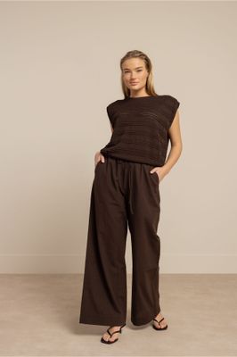 Studio Anneloes Grace linen trousers, espresso