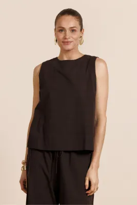 Studio Anneloes Gilian linen top, espresso