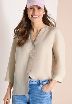 Cecil 3/4 mouw blouse van linnenmix, macadamia beige