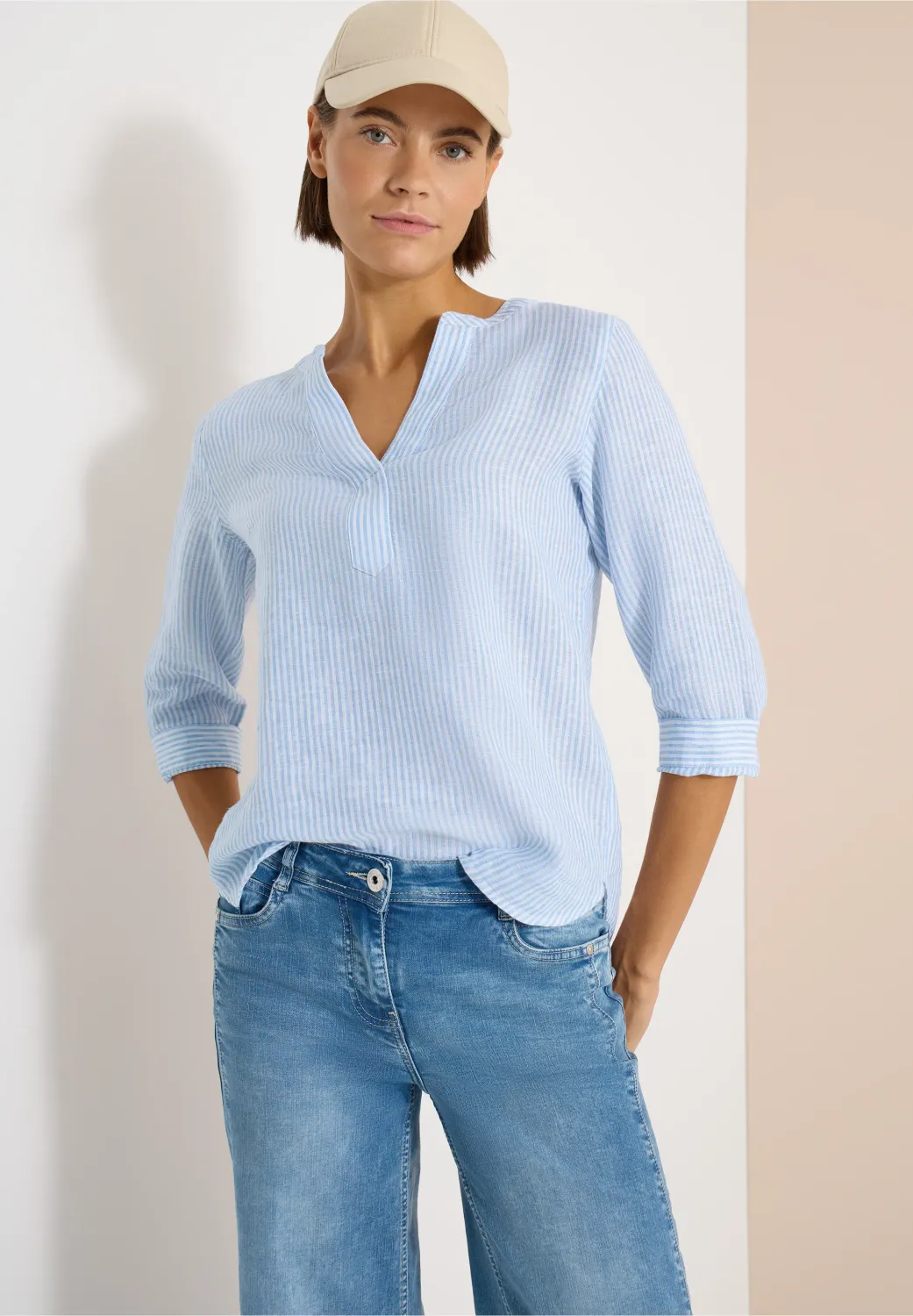 Cecil Blouse met 3/4 mouwen, blouse blue