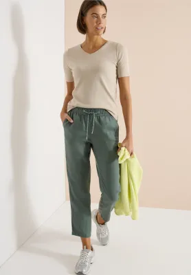 Cecil Slim Legs broek linnen, just khaki Cecil Slim Legs broek linnen, just khaki