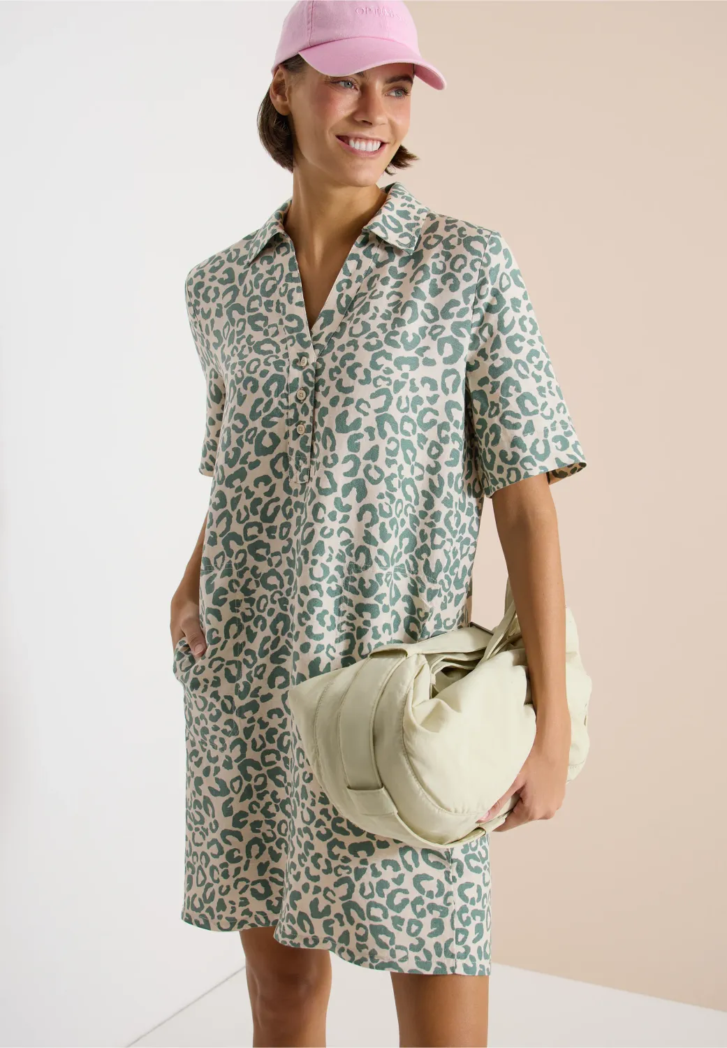 Cecil jurk van linnenmix, macadamia beige