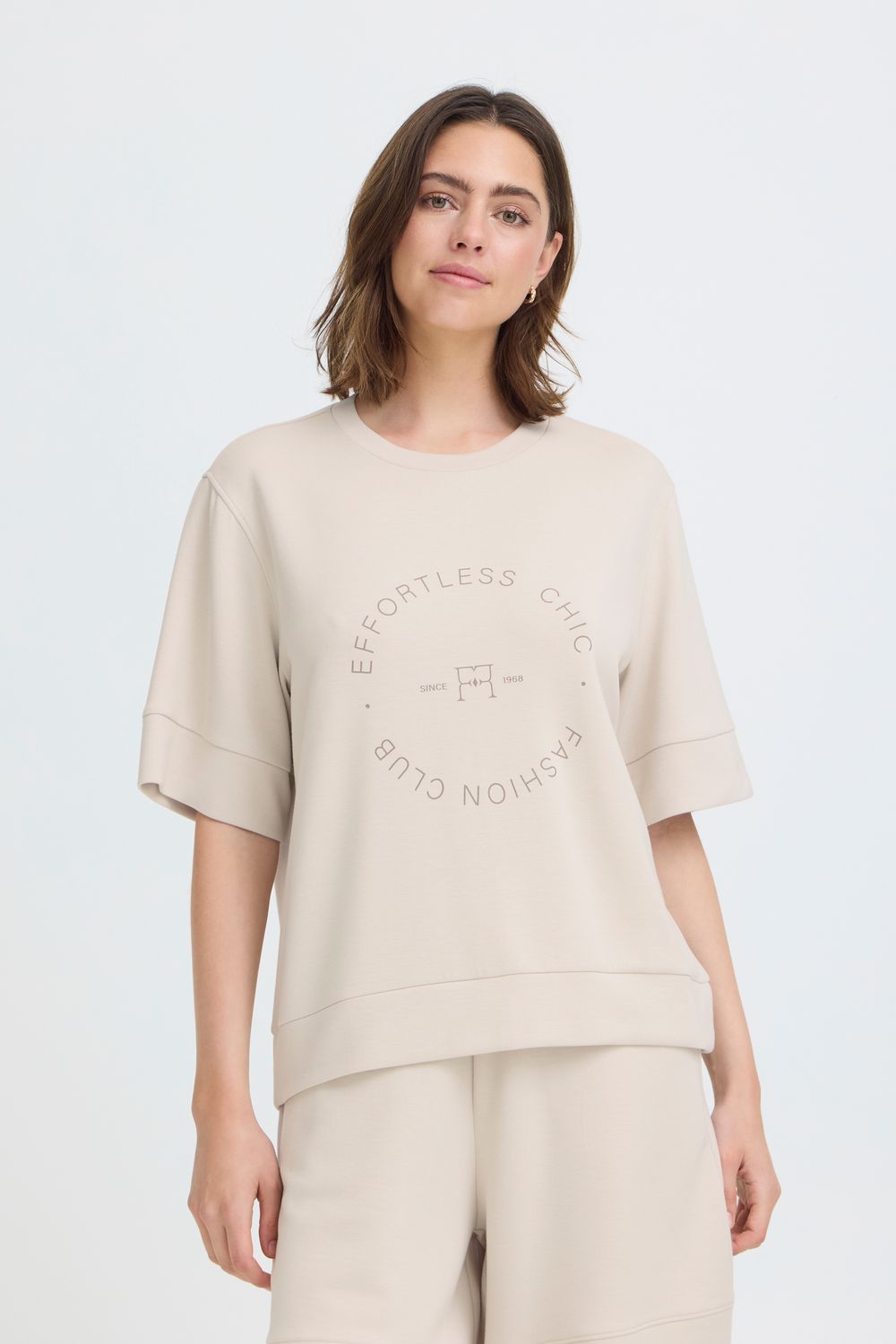 Fransa Fraurora Tee, Gray morn text