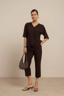 Studio Anneloes Anne capri trousers, espresso