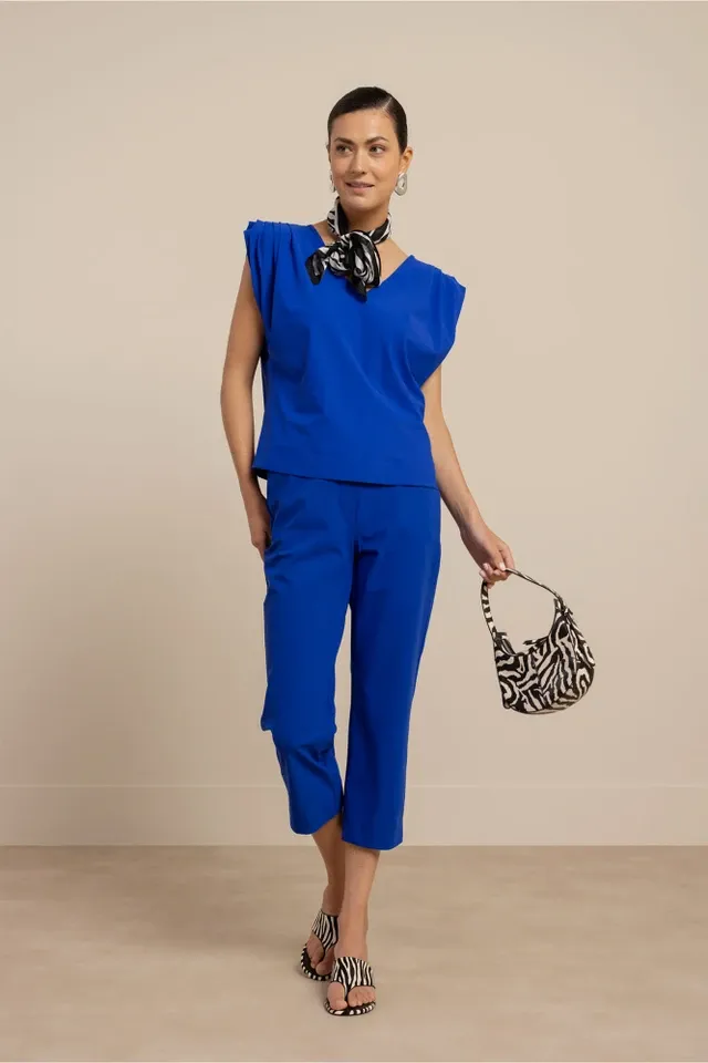 Studio Anneloes Leona vneck top, electric blue Studio Anneloes Leona vneck top, electric blue