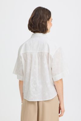 Fransa blouse, whisper white embroidery
