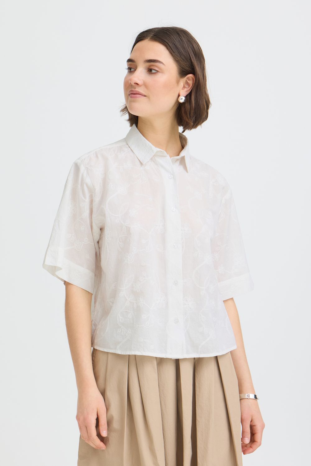 Fransa blouse,  whisper white embroidery