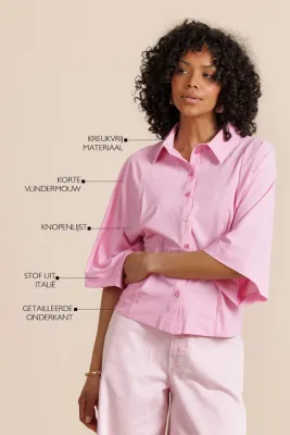 Studio Anneloes Fabienne blouse, pop pink