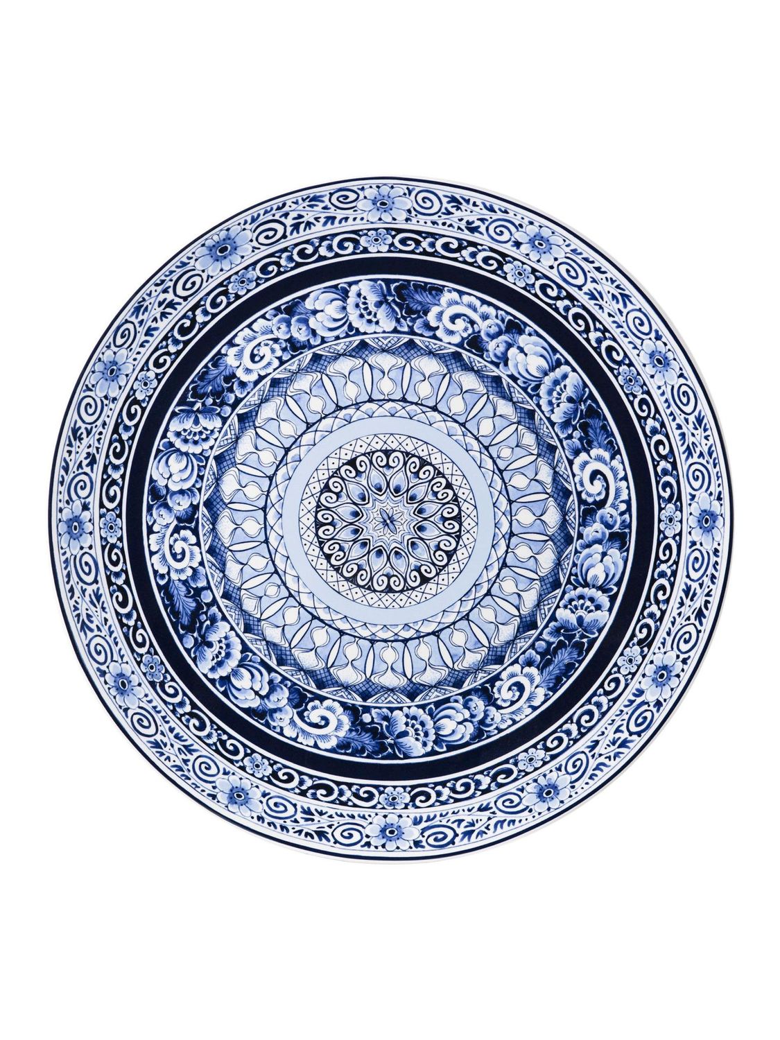Heinen Wandbord Delftse Mandala - Keramiek - 42 cm, delfts blauw Heinen Wandbord Delftse Mandala - Keramiek - 42 cm, delfts blauw
