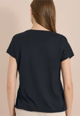 Cecil Shirt met V-hals en kanten detail, palm breeze green