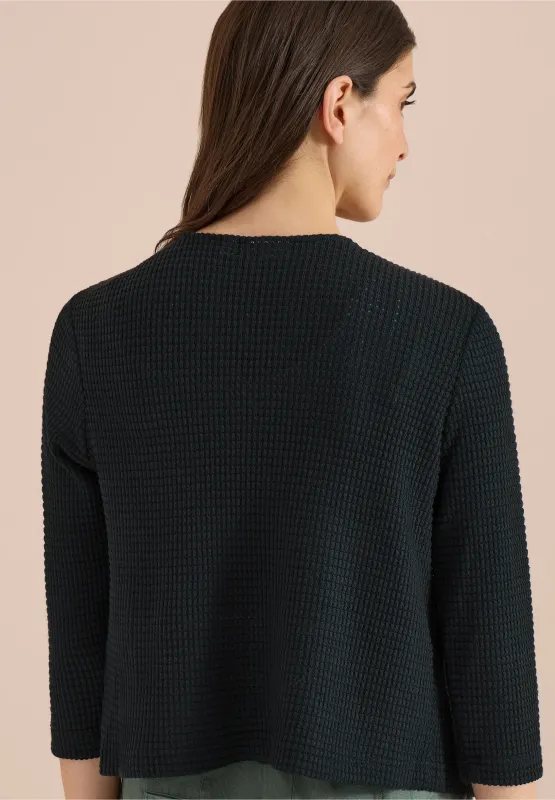 Cecil vest met 3/4 mouwen in ajour-look, palm breeze green