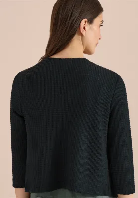 Cecil vest met 3/4 mouwen in ajour-look, palm breeze green
