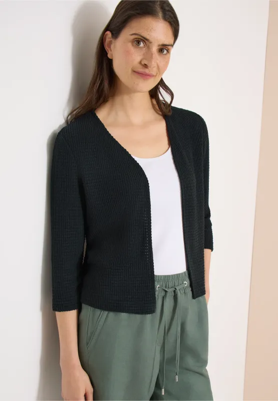 Cecil vest met 3/4 mouwen in ajour-look, palm breeze green