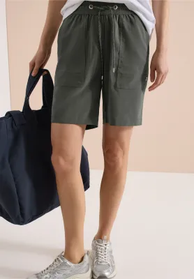 Cecil Straight Legs shorts in een Loose Fit, clear khaki