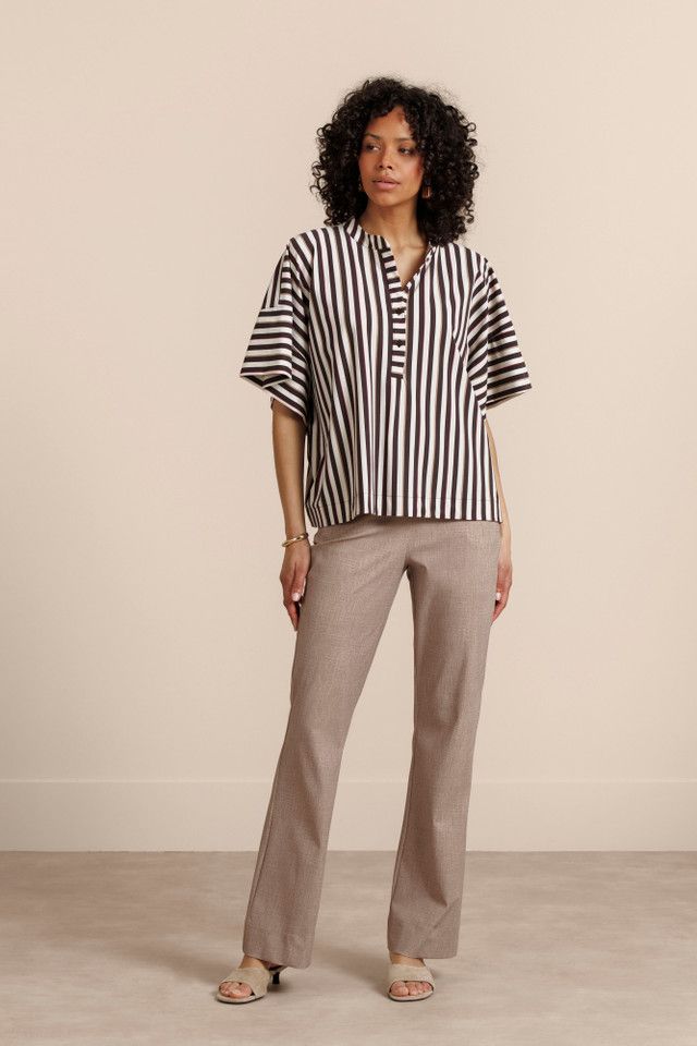 Studio Anneloes Flair linen look trousers, latte Studio Anneloes Flair linen look trousers, latte