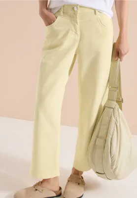 Cecil light High Waist Wide Legs jeans in Loose Fit Style Neele, buttermilk yellow