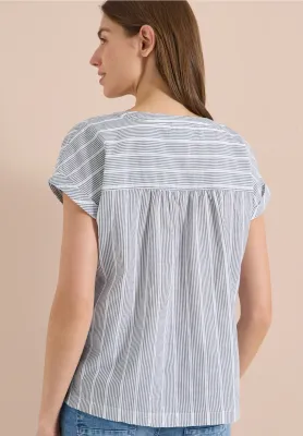 Cecil Striped Stucture blouse, palm breeze green