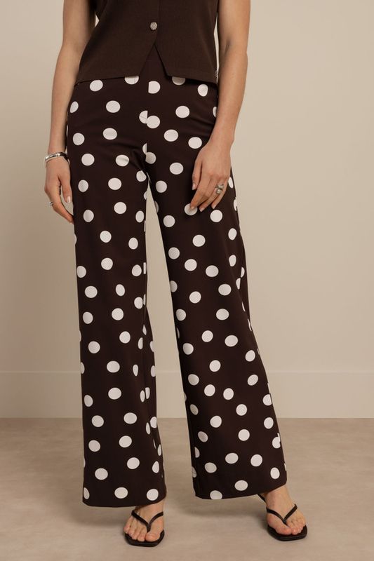 Studio Anneloes​ Lexie dot trousers, espresso/ecru