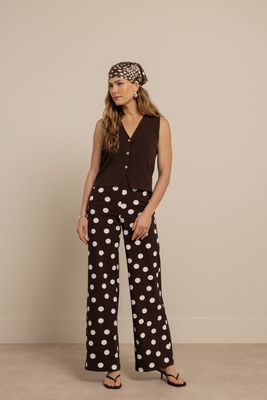 Studio Anneloes Lexie dot trousers, espresso/ecru Studio Anneloes Lexie dot trousers, espresso/ecru