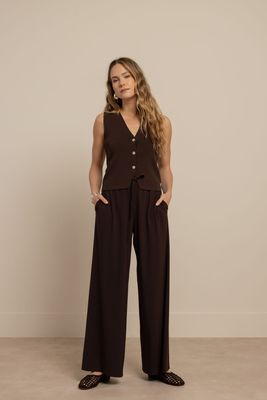 Studio Anneloes​ Fenna knitted gilet, espresso